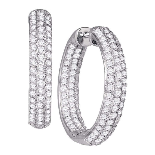 White Gold Diamond Hoop Earrings