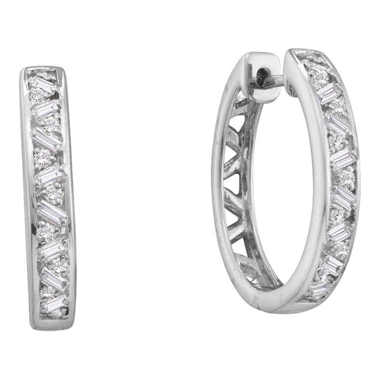 Baguette Diamond Hoop Earrings
