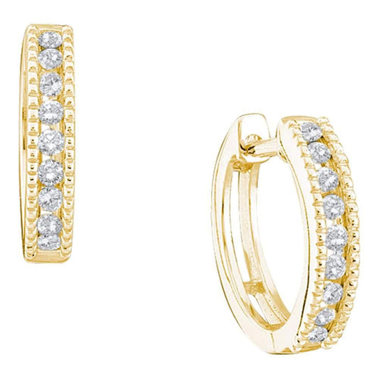 Yellow Gold Diamond Hoop Earrings