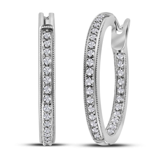 white gold hoop diamond earrings