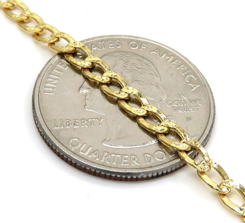 2MM 10K Yellow Gold Hollow Pave Cuban Chain, Chain, Jawa Jewelers, Jawa Jewelers