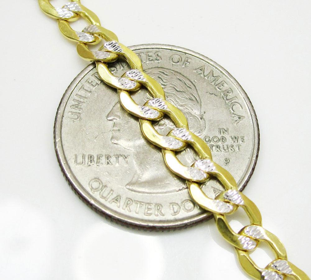 5.5MM 10K Yellow Gold Pave Cuban Chain Necklace, Chain, Jawa Jewelers, Jawa Jewelers