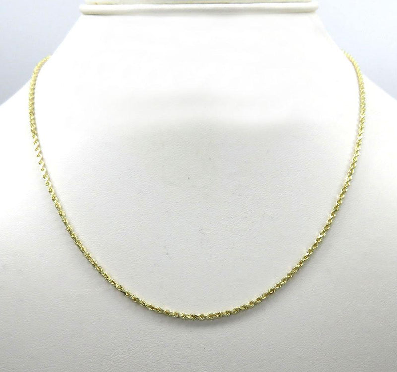 18 inch solid gold rope chain 14k