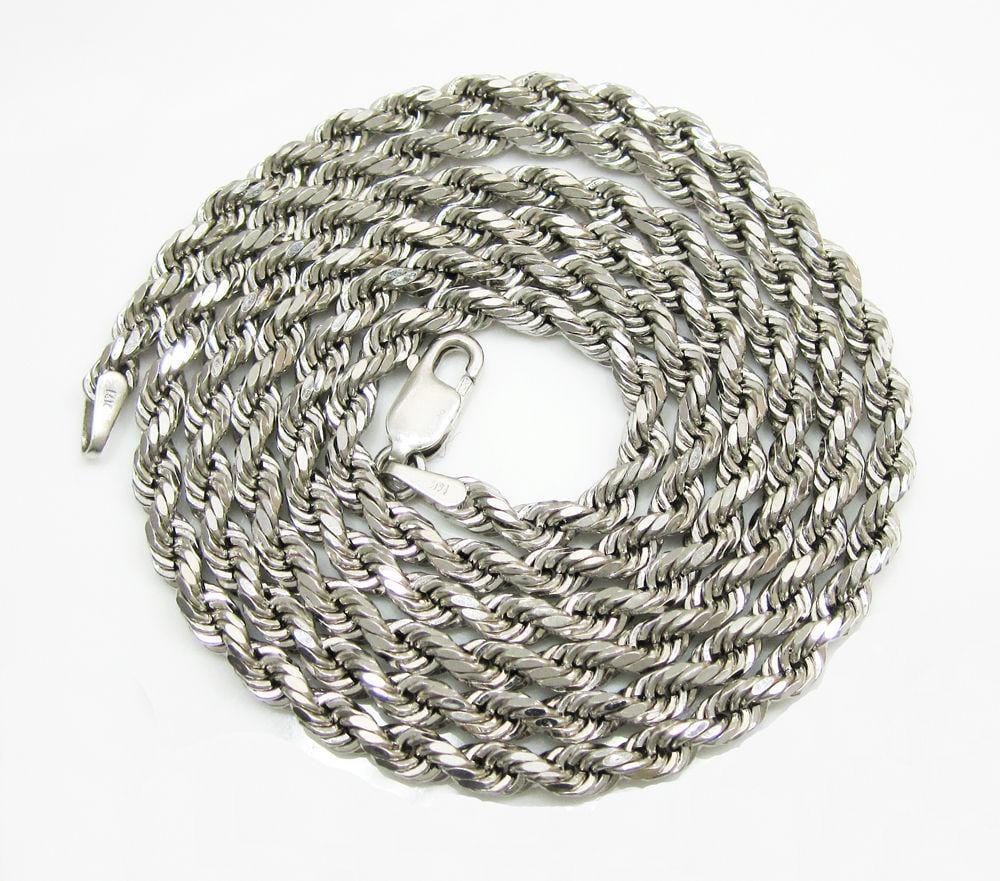 10K White Gold Rope Chain