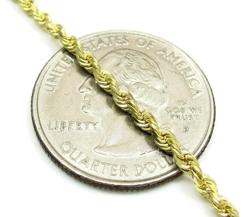 2mm gold Rope Chain Bracelet
