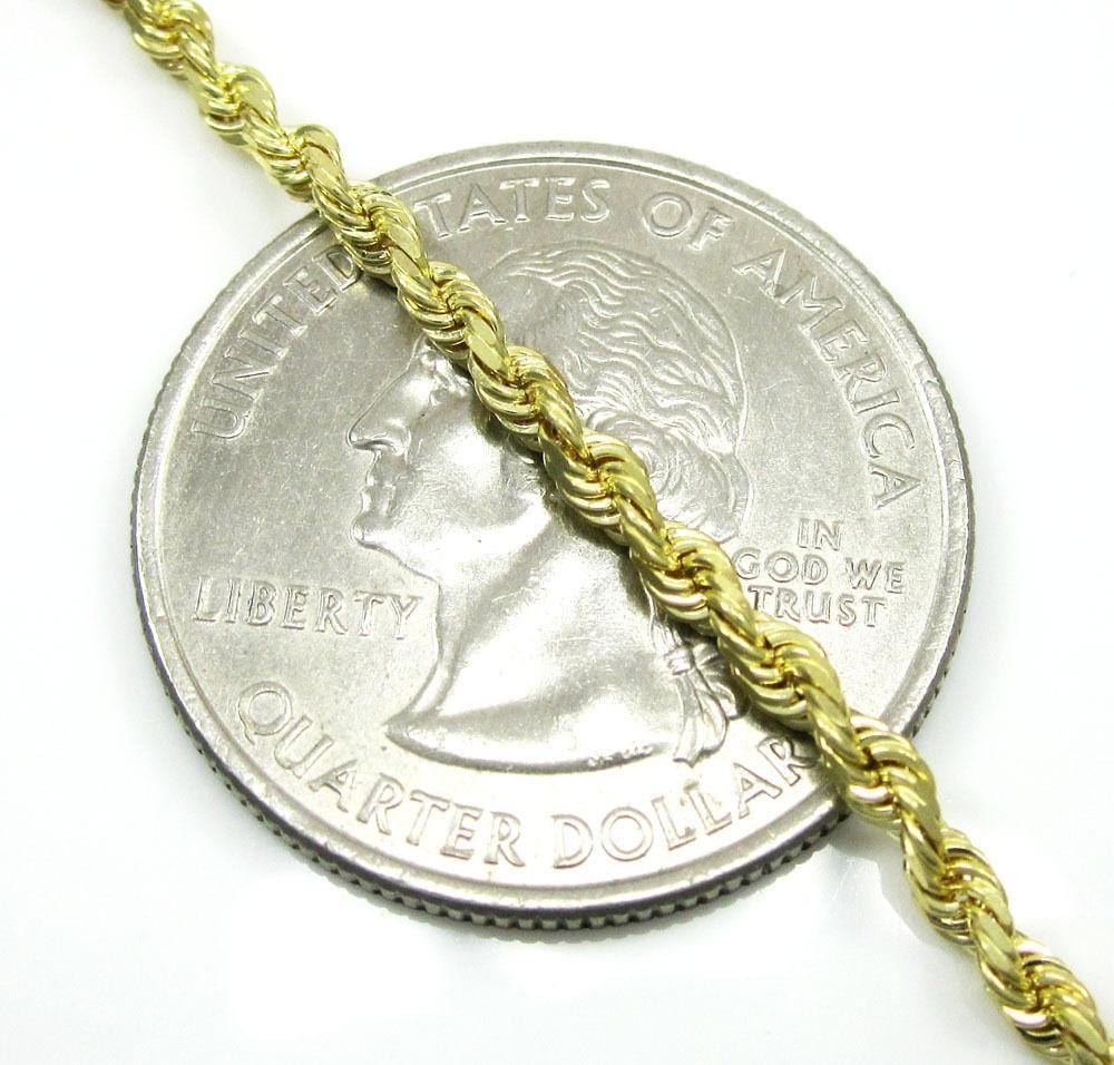 2.5 mm gold rope chain bracelet
