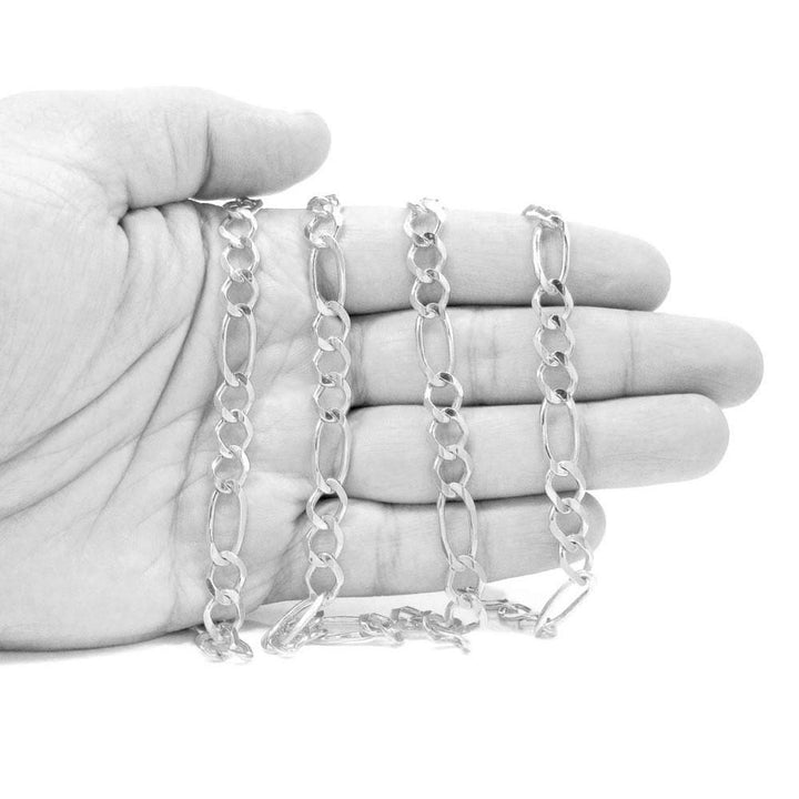 8MM 10K White Gold Figaro Link Chain, Chain, Jawa Jewelers, Jawa Jewelers
