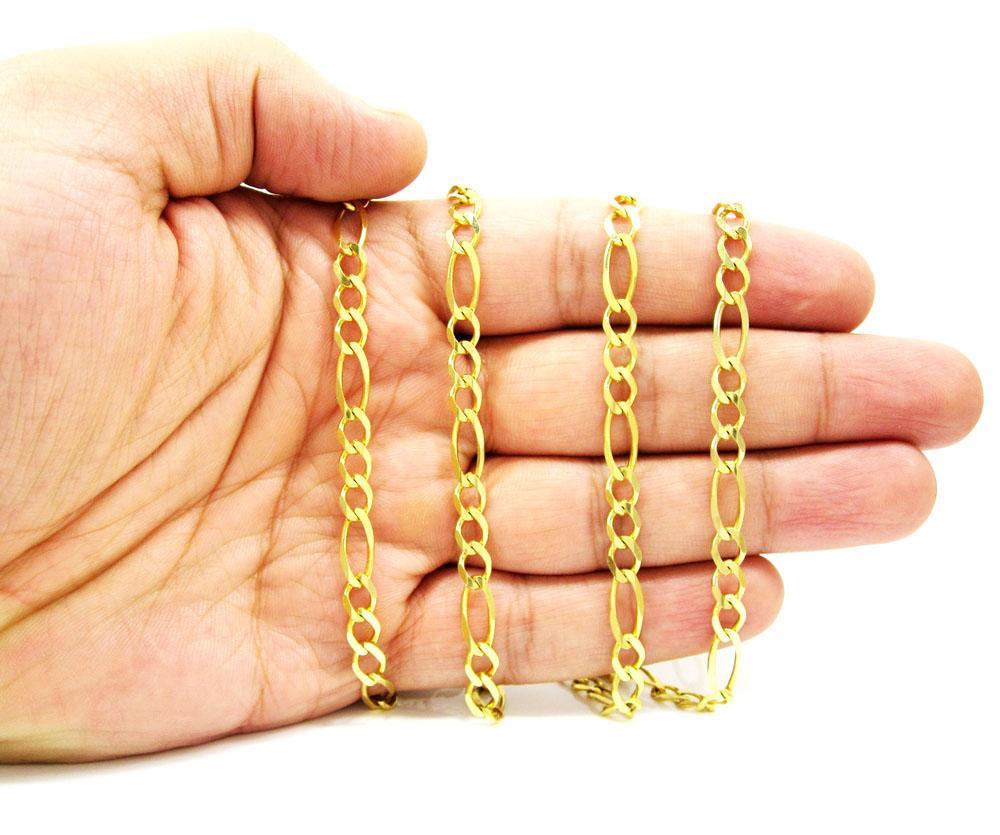 6.5MM 10K Gold Hollow Figaro Link Chain, Chain, Jawa Jewelers, Jawa Jewelers