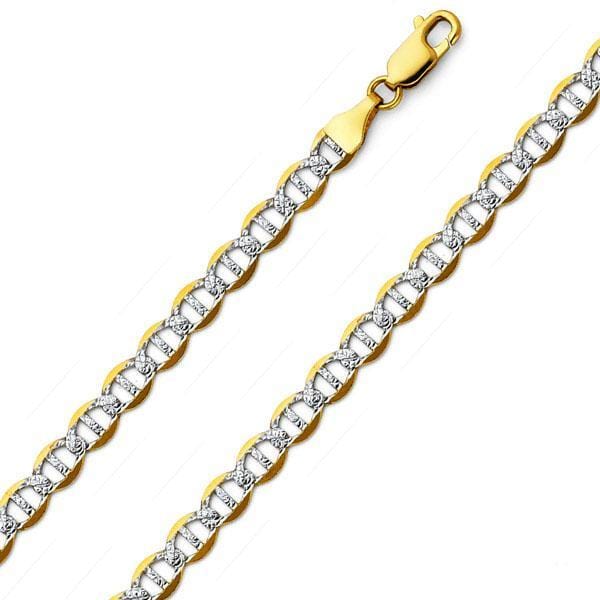 5MM 10K Yellow Gold Hollow Pave Mariner Chain, Chain, Jawa Jewelers, Jawa Jewelers