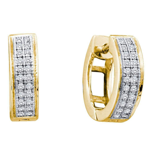 diamond huggie hoop earrings