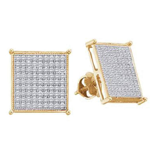 square gold stud earrings
