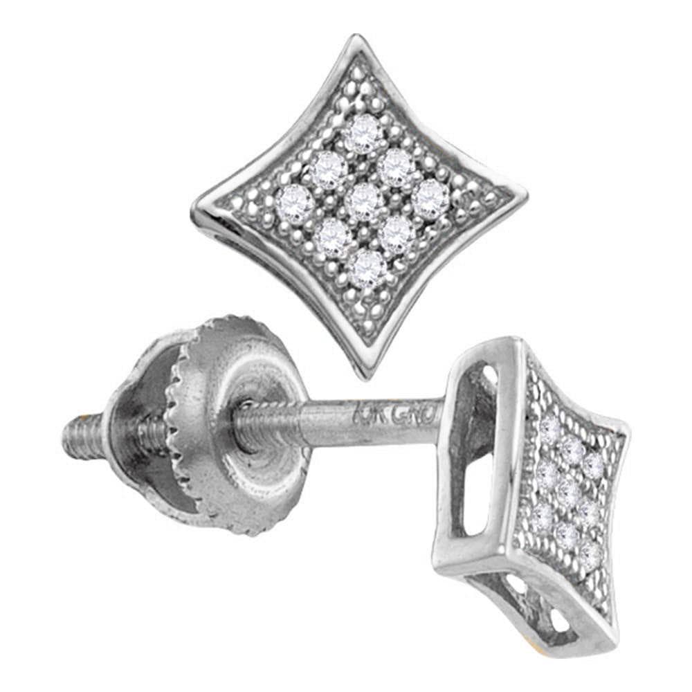 diamond square cluster earrings