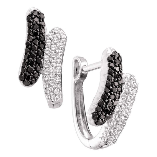 Black Diamond Hoop Earrings