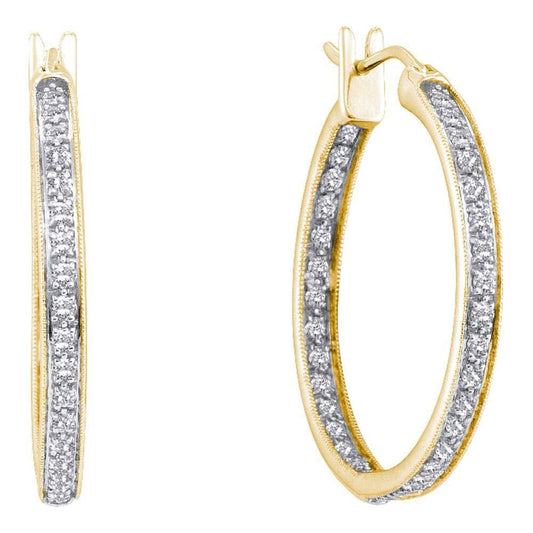 Diamond Inside Outside Hoop Earrings