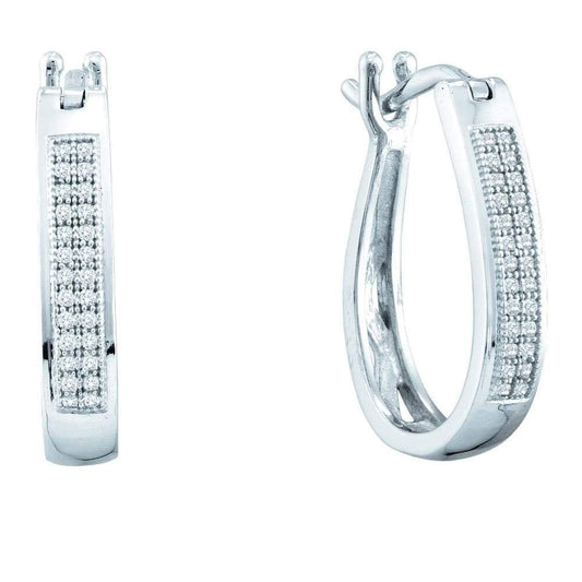 White Gold Diamond Hoop Earrings