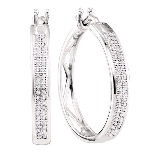 White Gold Diamond Hoop Earrings