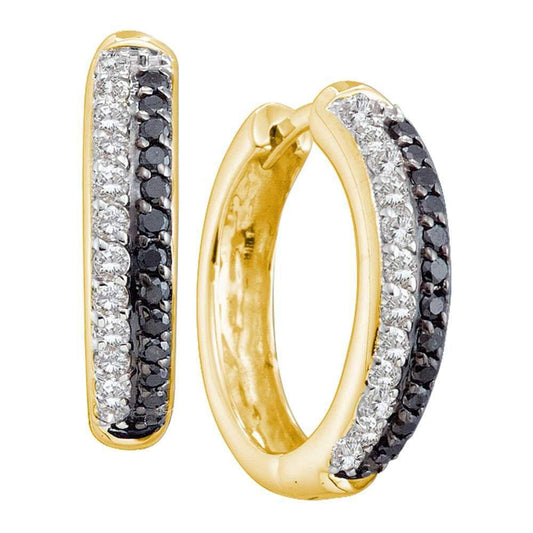 Yellow Gold Diamond Hoop Earrings