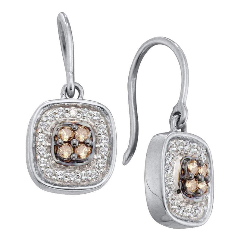 cognac diamond earrings