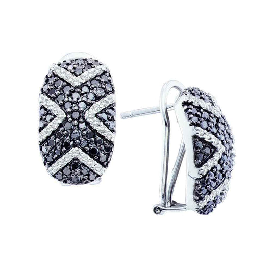 Black Diamond Hoop Earrings