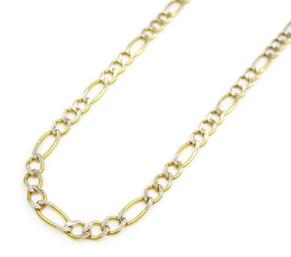 Yellow Gold pave Figaro Chain