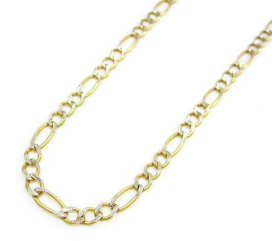 Yellow Gold pave Figaro Chain