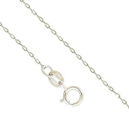 14K White Gold 1MM Cable Necklace Spring Clasp 16-22 Inches, Chain, Jawa Jewelers, Jawa Jewelers