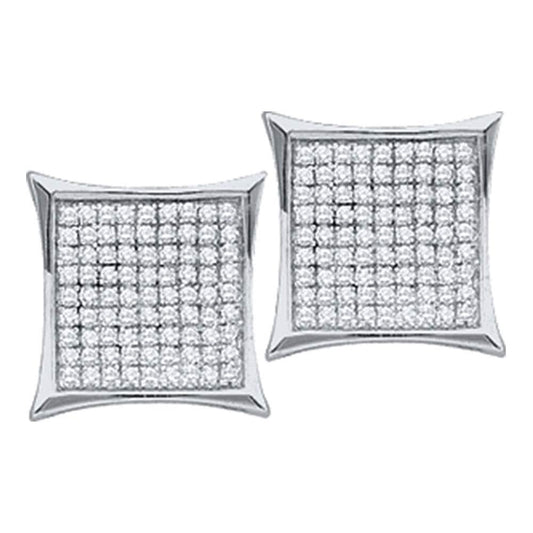 Diamond Square Cluster Earrings