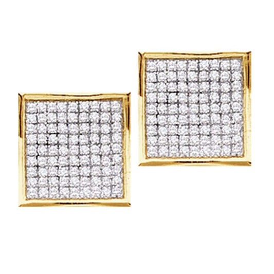 Square Diamond Cluster Earrings