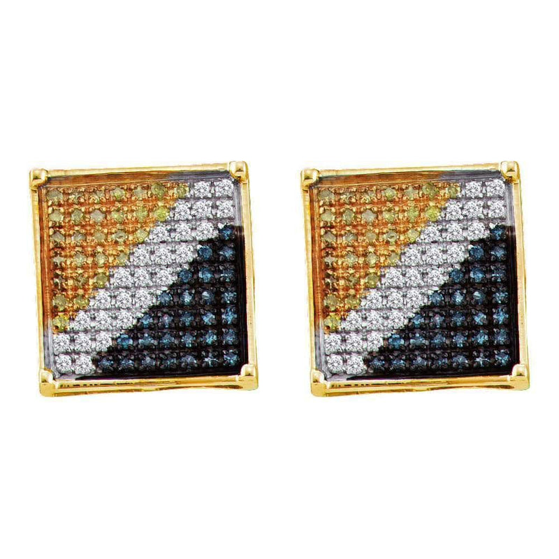 Square Diamond Cluster Earrings