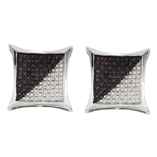Square Diamond Cluster Earrings