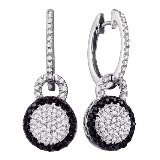 Black Diamond cluster Dangle Earrings