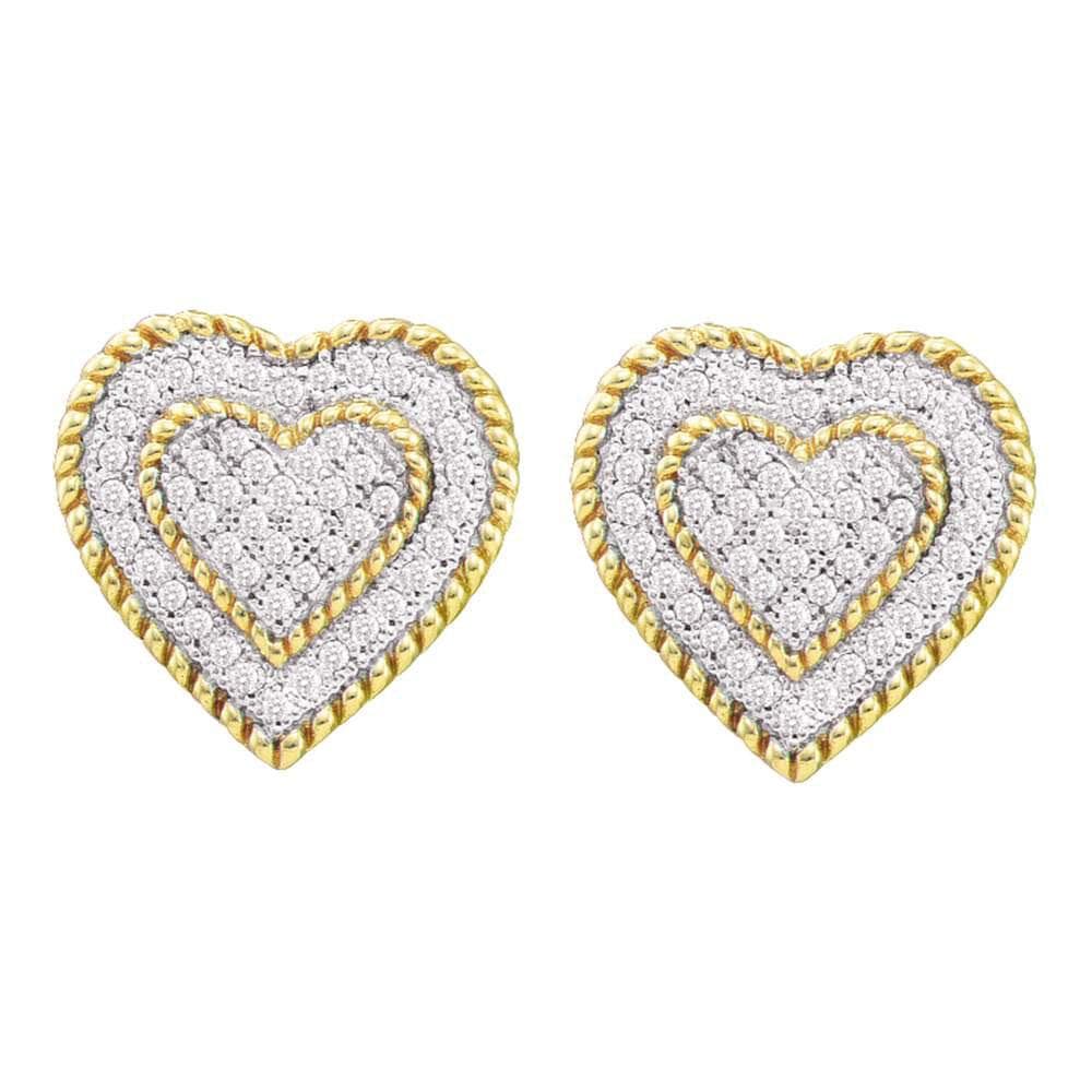 rope heart cluster stud earrings