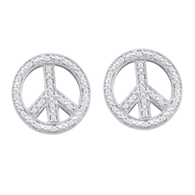 Diamond Peace Sign Earrings