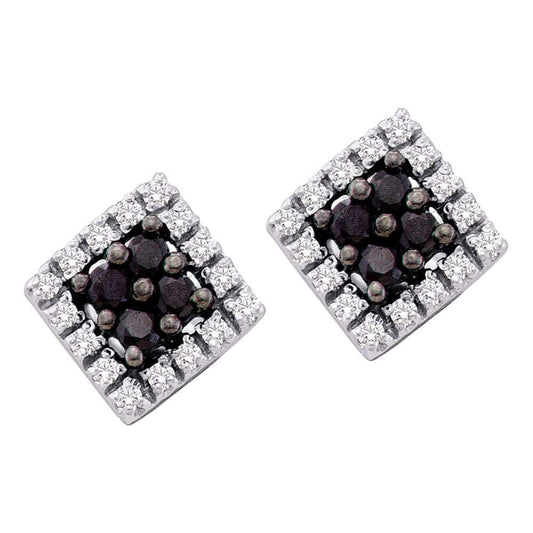 Black Diamond Cluster Earrings
