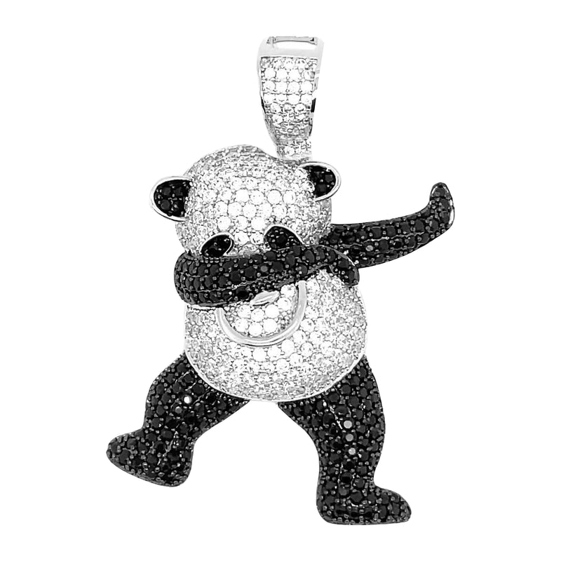 18K Gold Plated Hip Hop Dancing Panda Brass Pendant