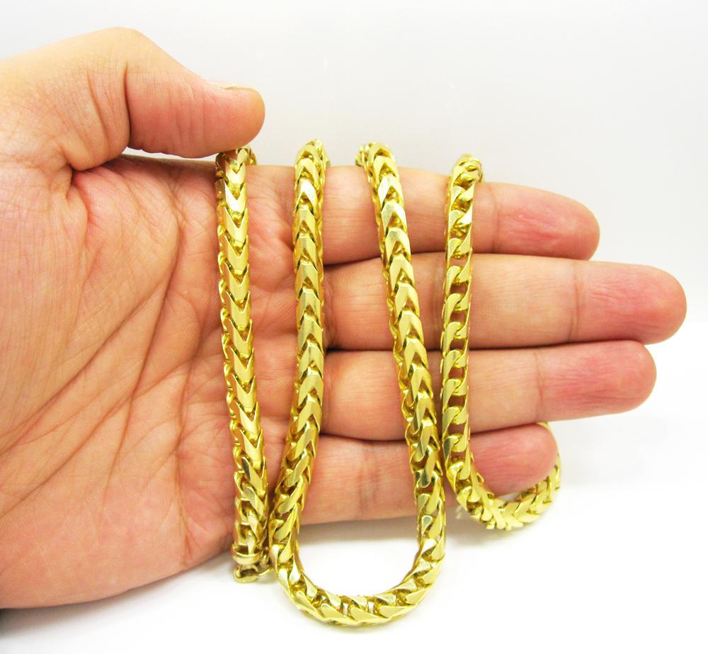 solid gold franco chain on hand