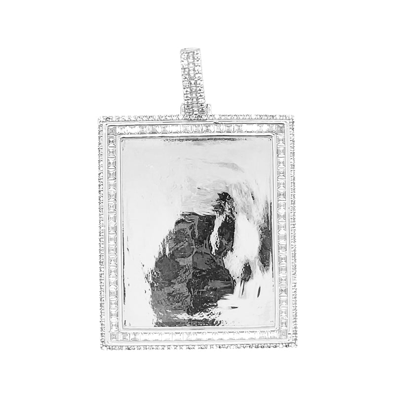 18K Gold Plated Rectangle Picture Brass Pendant