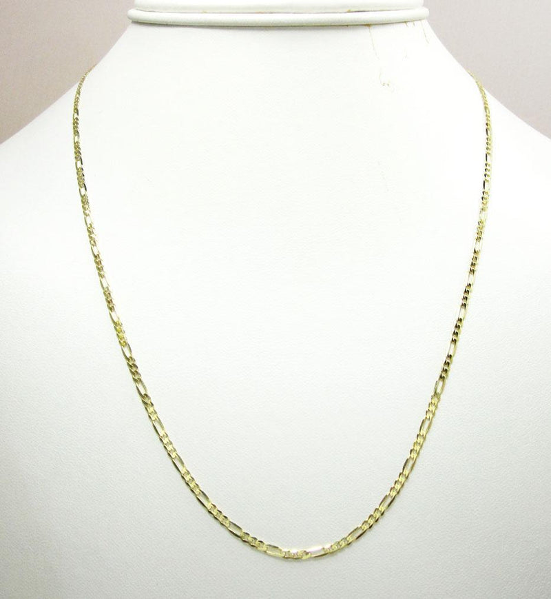 2MM 10K Gold Hollow Figaro Link Chain, Chain, Jawa Jewelers, Jawa Jewelers