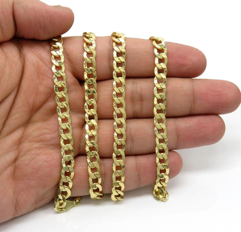 Men's 14k Yellow Gold Plated Figaro Chain Bracelet - 9.3mm Wide, 7 Inches, Flat Link Design