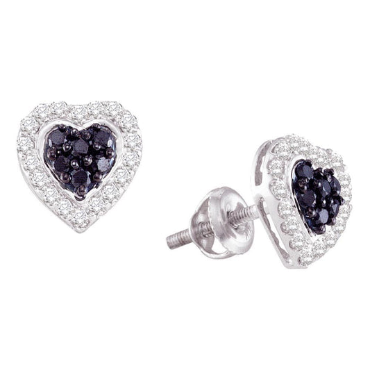 Black Diamond Heart Earrings