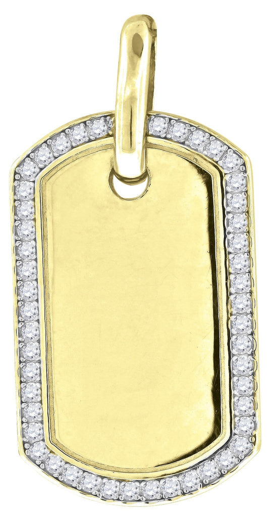 18 Inch 14K Yellow Gold Dog Tag Pendant Necklace, Carroll / Ochs Jewelers