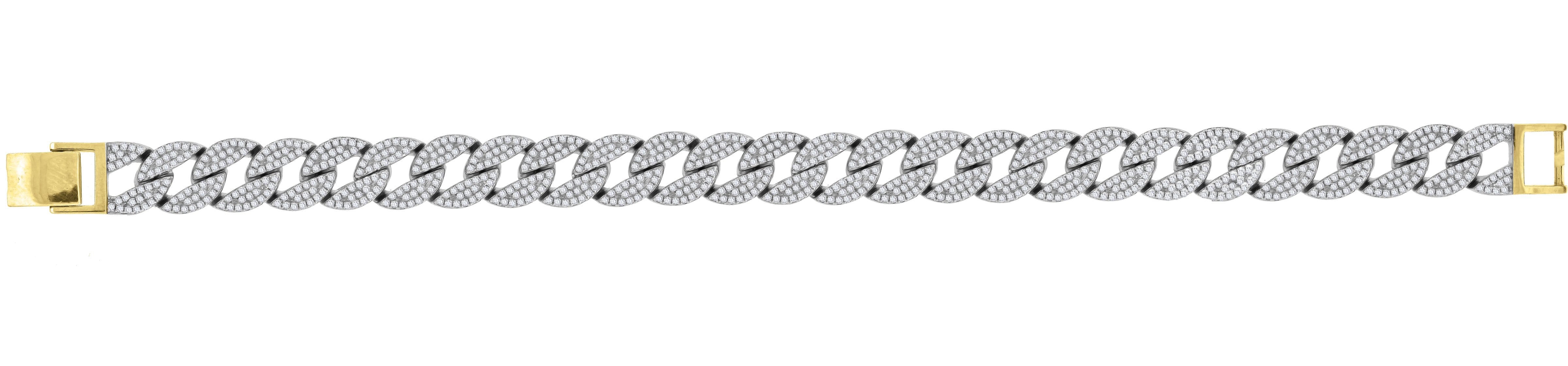 Men's Thin Stainless Steel Bracelet With Black Cubic Zirconia | My Site