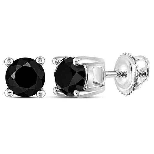black diamond stud earrings