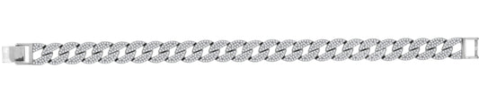 925 Sterling Silver Mens Cubic Zirconia Miami Cuban 8 Fashion Bracelet, Bracelets, JJ-SLV, Jawa Jewelers