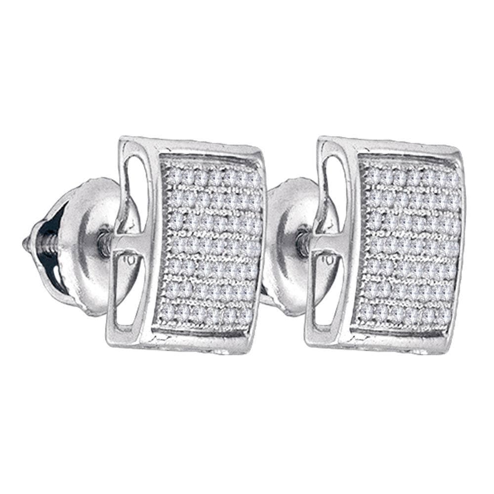 Diamond Square Cluster Stud Earrings