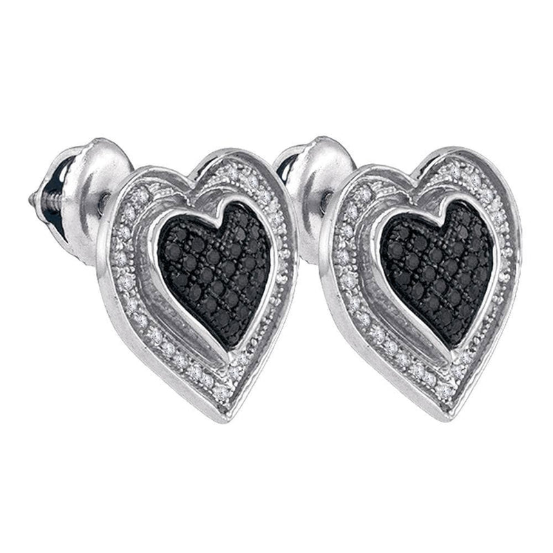 Black Diamond  Heart Earrings
