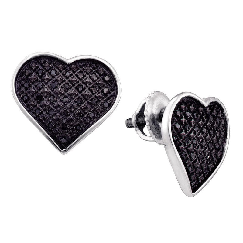 Black heart diamond earrings