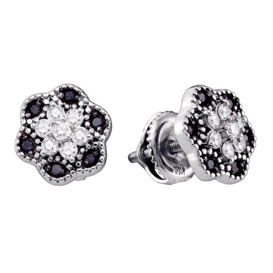 White Gold Black Diamond Earrings