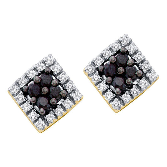 Square cluster diamond Earrings