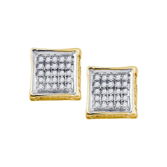 Square Diamond Cluster Earrings